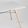Стол Eames DSW Rectangle белый, каркас дерево и сталь, столешница МДФ