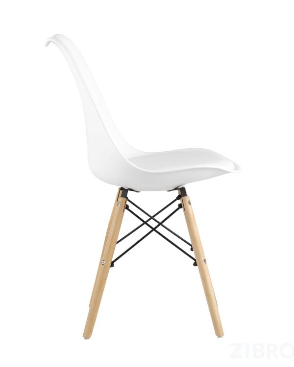 Стул Eames Soft белый обеденный сиденье экокожа ножки из массива бука