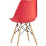 Стул Eames Soft красный обеденный сиденье экокожа ножки из массива бука