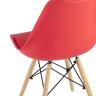Стул Eames Soft красный обеденный сиденье экокожа ножки из массива бука