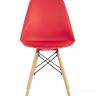 Стул Eames Soft красный обеденный сиденье экокожа ножки из массива бука