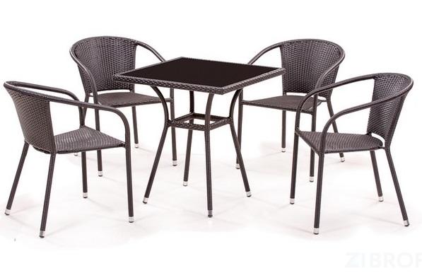 Комплект мебели из иск. ротанга T282BNS/Y137C-W53 Brown (4+1)