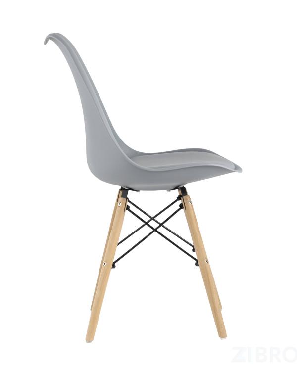 Стул Eames Soft серый обеденный сиденье экокожа ножки из массива бука Стул Eames Soft серый обеденный сиденье экокожа ножки из массива бука