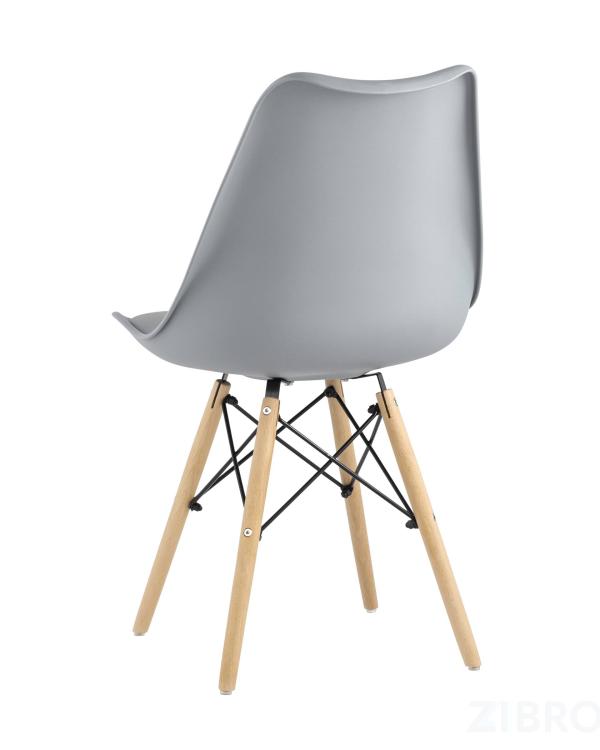 Стул Eames Soft серый обеденный сиденье экокожа ножки из массива бука Стул Eames Soft серый обеденный сиденье экокожа ножки из массива бука