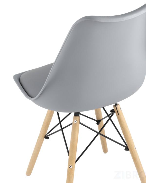 Стул Eames Soft серый обеденный сиденье экокожа ножки из массива бука Стул Eames Soft серый обеденный сиденье экокожа ножки из массива бука