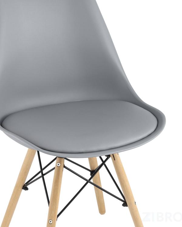 Стул Eames Soft серый обеденный сиденье экокожа ножки из массива бука Стул Eames Soft серый обеденный сиденье экокожа ножки из массива бука