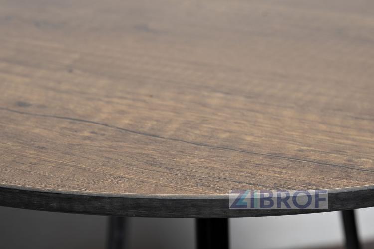 "Альберто"Журнальный стол круглый  Ø50см, столешница HPL, цвет дуб, подстолье металлическое