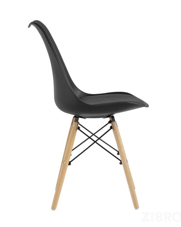 Стул Eames Soft черный обеденный сиденье экокожа ножки из массива бука Стул Eames Soft черный обеденный сиденье экокожа ножки из массива бука