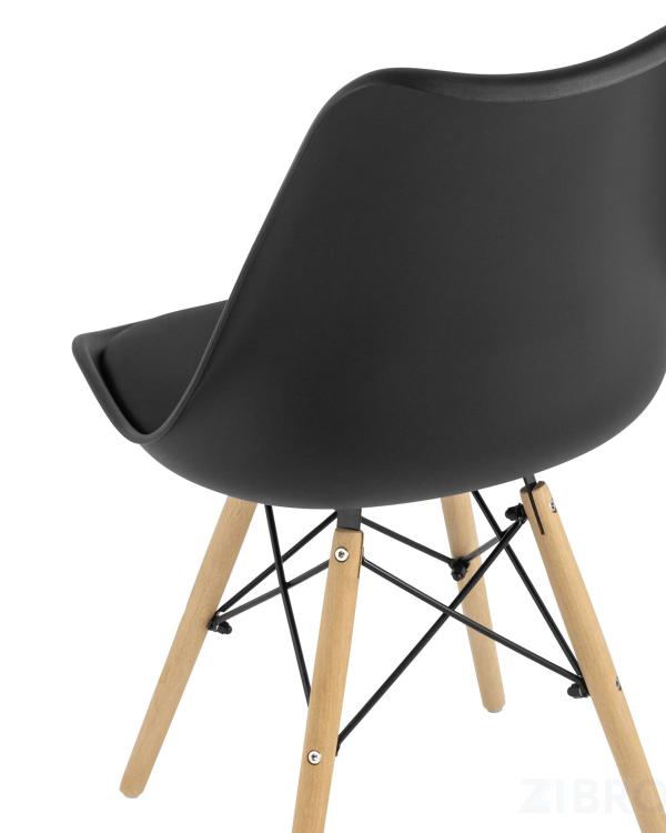 Стул Eames Soft черный обеденный сиденье экокожа ножки из массива бука Стул Eames Soft черный обеденный сиденье экокожа ножки из массива бука