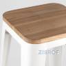 Стул барный Tolix Wood белый матовый, сталь с порошковым покрытием, светлое дерево, металл Стул барный Tolix Wood белый матовый, сталь с порошковым покрытием, светлое дерево, металл