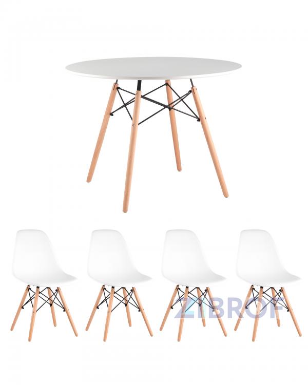 EAMES D100, 4 стула Eames белых