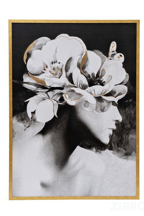 89VOR-GIRL FLOWER-2 Холст "Девушка с цветами-2" 110*80 см, багет золото, зол.поталь 89VOR-GIRL FLOWER-2 Холст "Девушка с цветами-2" 110*80 см, багет золото, зол.поталь