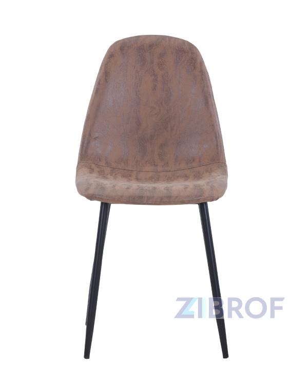 стол Освальд стеклянный, стулья Валенсия замша коричневая