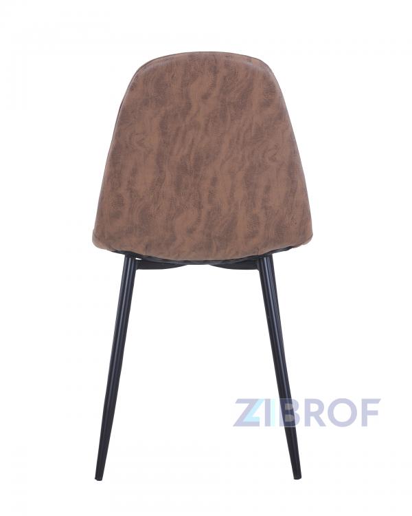 стол Освальд стеклянный, стулья Валенсия замша коричневая