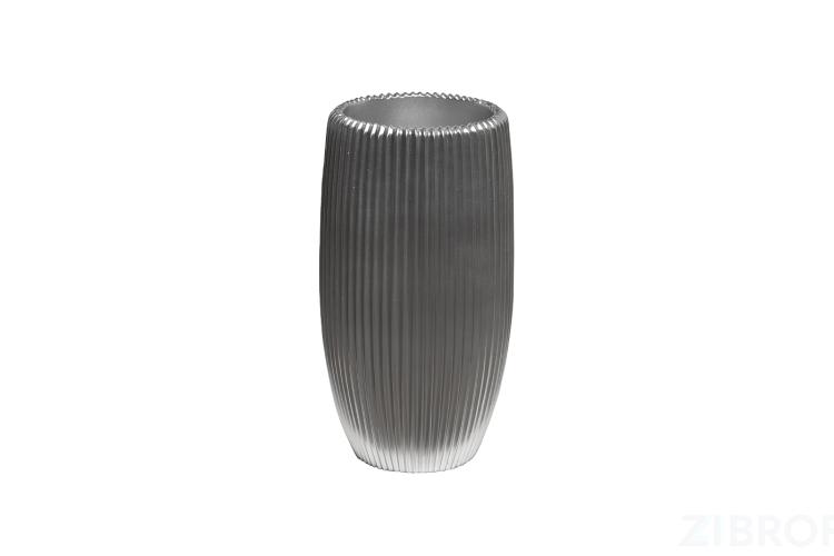 ZS2062-19SL Кашпо серебристое с полосками d26*49см