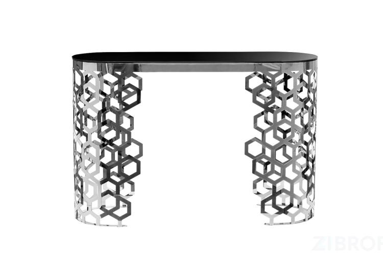 Консоль черное стекло/серебро 13RX3046-SILVER