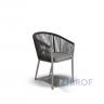 "Марсель" плетеный стул из синтетических лент, цвет светло-серый