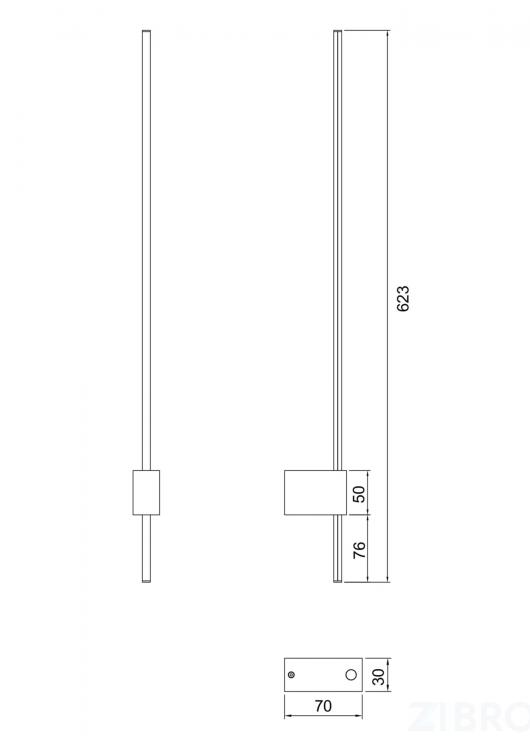 Настенный светильник (бра) Technical C070WL-L6GB3K