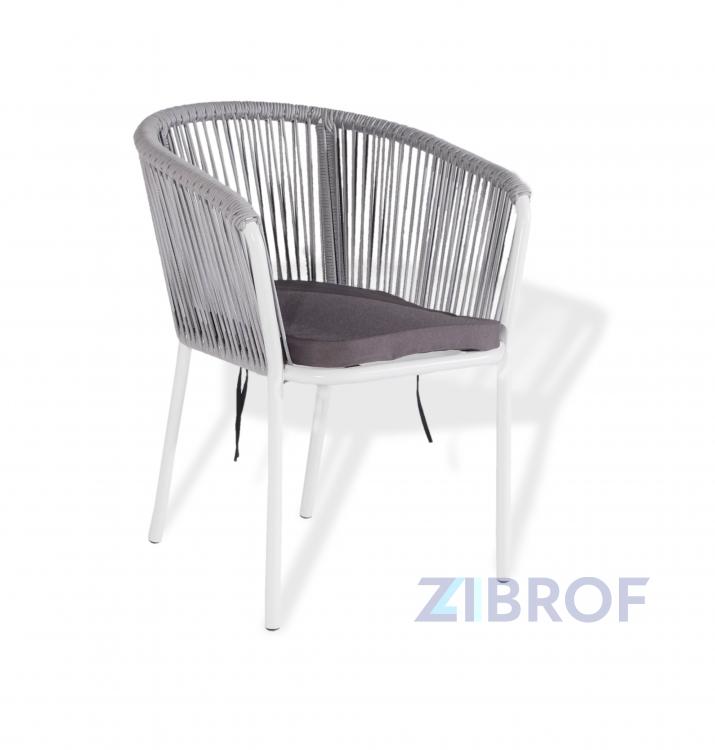 "Марсель" плетеный стул из полиэфирных лент, цвет светло-серый