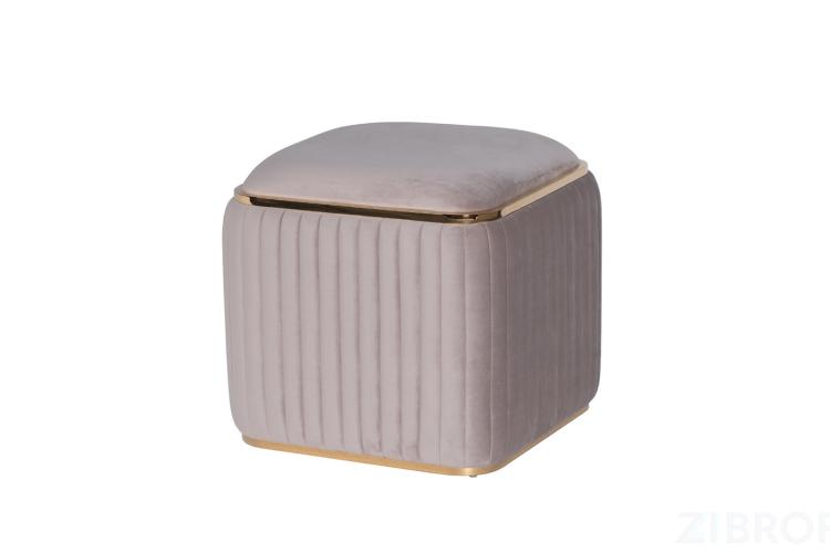 102AN-PUF-1300-SER Пуф Glarus, велюр серый 45*45*45 см