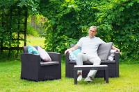 Arizona b:rattan, Диван двухместный, антрацит (2-х местная подушка)