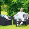 Arizona b:rattan, Диван двухместный, антрацит (2-х местная подушка)