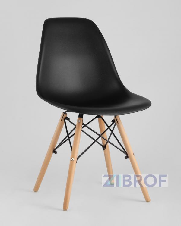 Eames стол черный D80, 2 черных стула
