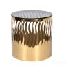GY-ET8149GOLD Стол журнальный "Wave" тонир.стекло/зол. d50*51см