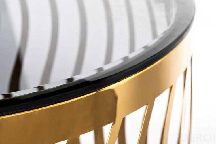GY-ET8149GOLD Стол журнальный "Wave" тонир.стекло/зол. d50*51см
