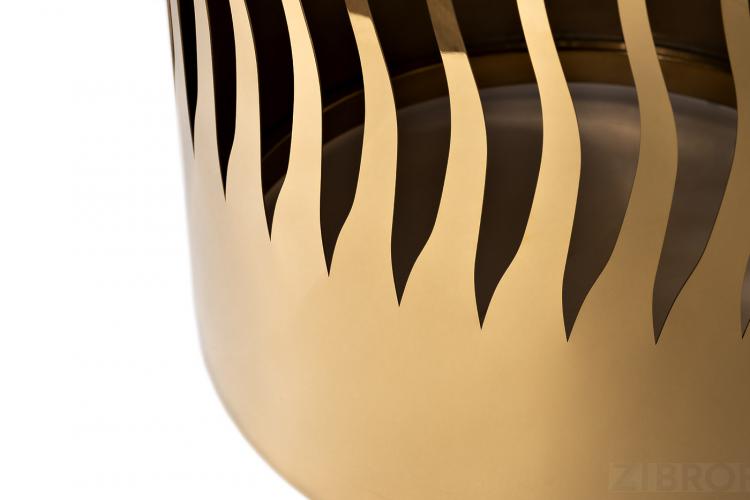 GY-ET8149GOLD Стол журнальный "Wave" тонир.стекло/зол. d50*51см