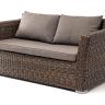 "Капучино" диван из искусственного ротанга (гиацинт) двухместный, цвет коричневый