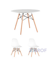 Eames D100, 2 стула Eames DSW белый