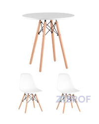 Eames D70, 2 стула Eames DSW белые