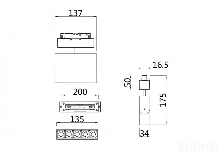 Трековый светильник Technical TR015-2-10W4K-W