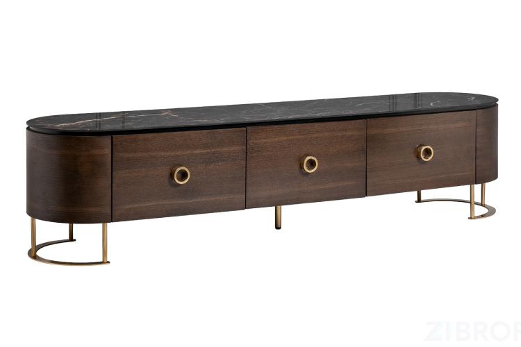 40AD-00099 Тумба под ТВ коричневая 200*45*47,5см