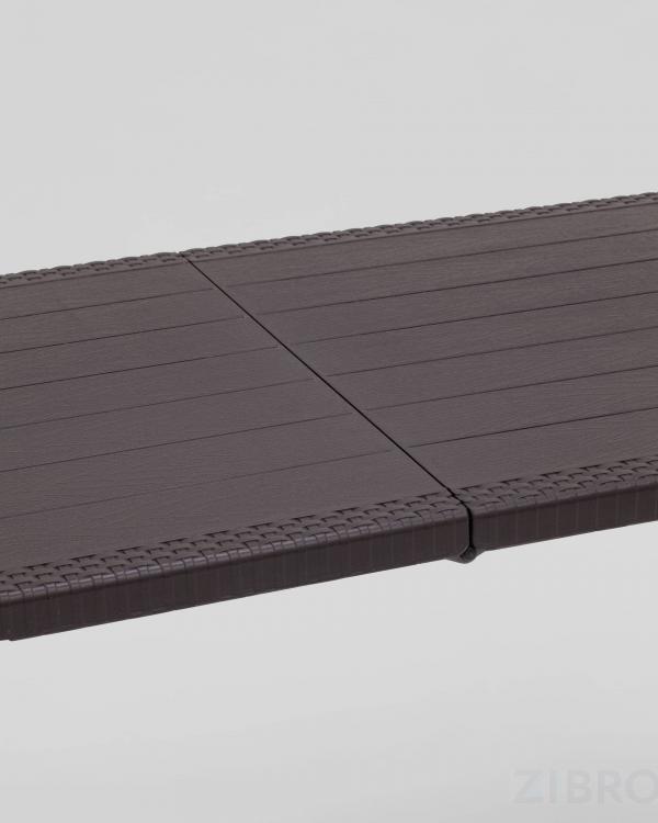 Стол складной чемодан пластиковый Кейт 180 коричневый, стальной каркас, полиэтилен высокой плотности HDPE