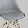 Стул Eames Soft серый обеденный сиденье экокожа ножки из массива бука