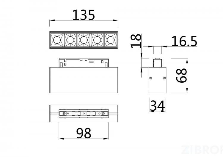 Трековый светильник Technical TR014-2-10W4K-W