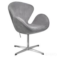 Кресло SWAN STYLE CHAIR серый, искусственная замша