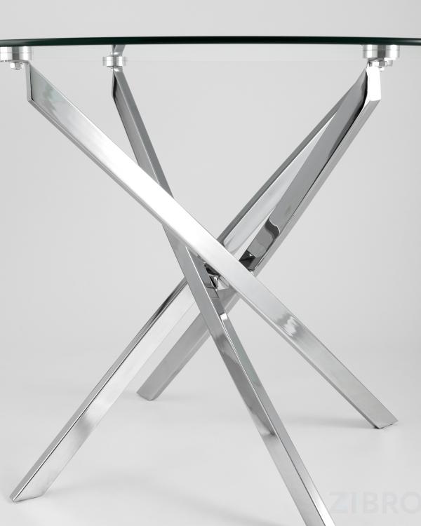 Стол Hydra D100, хромированные ножки, столешница закаленное стекло