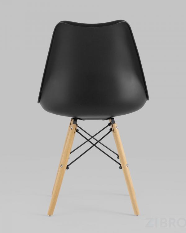 Стул Eames Soft черный обеденный сиденье экокожа ножки из массива бука