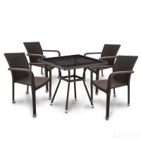 Комплект плетеной мебели T283BNT-W2390/Y2001B-W53 Brown 4Pcs