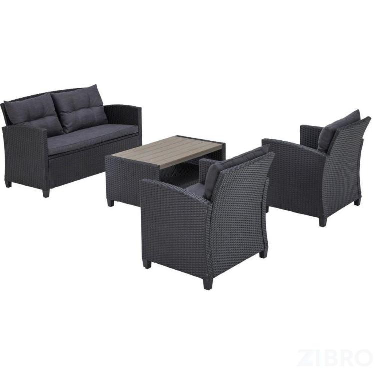 Плетеный комплект мебелис диваном AFM-804G Dark Grey-Grey