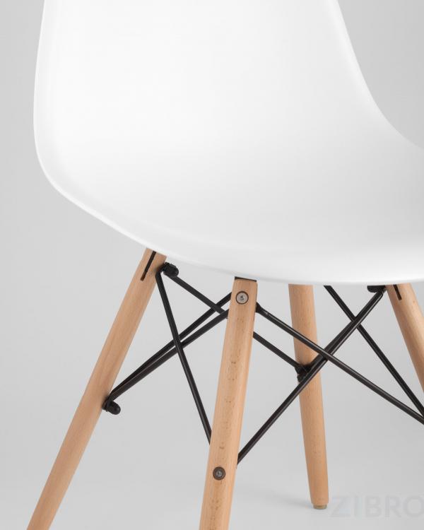 Стул Style DSW белый, литой полипропилен, стальной каркас, натуральный массив бука Стул Style DSW белый, литой полипропилен, стальной каркас, натуральный массив бука
