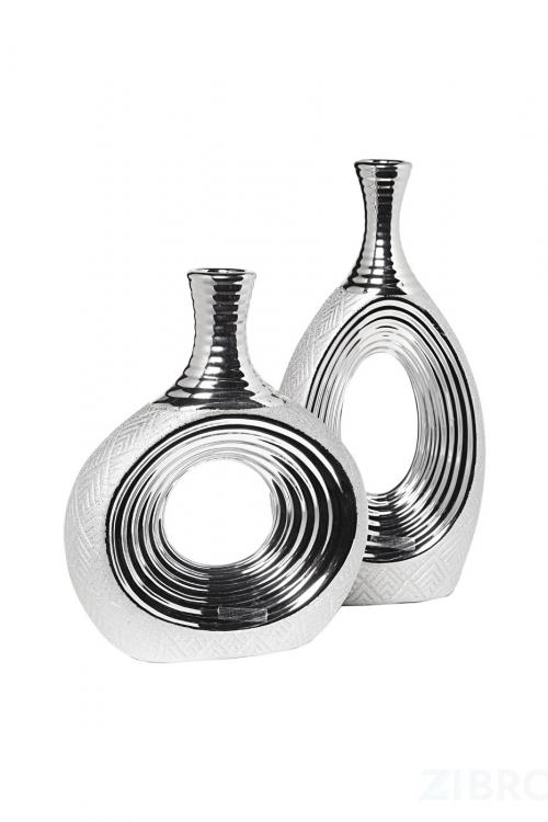 18H2408-19 Ваза серебристая 19*8*39см
