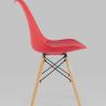 Стул Eames Soft красный обеденный сиденье экокожа ножки из массива бука