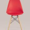 Стул Eames Soft красный обеденный сиденье экокожа ножки из массива бука