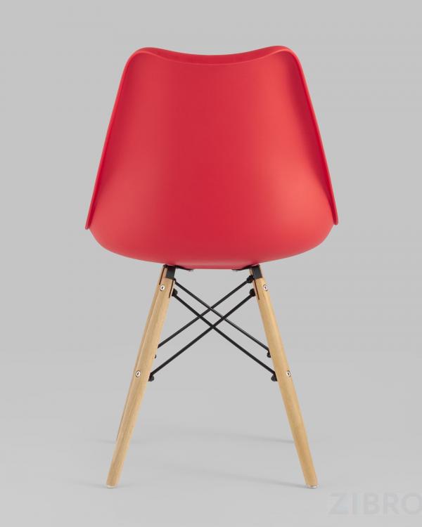 Стул Eames Soft красный обеденный сиденье экокожа ножки из массива бука