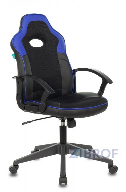 компьютерное игровое Бюрократ VIKING-11/BL-BLUE черный/синий обивка экокожа/ткань крестовина пла
