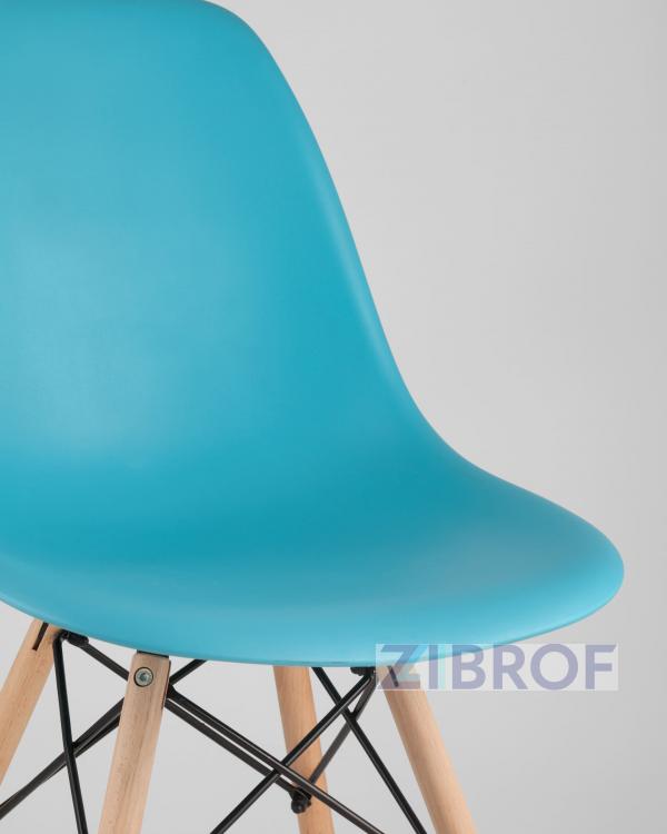 Стул Style DSW бирюзовый, литой полипропилен, стальной каркас, натуральный массив бука